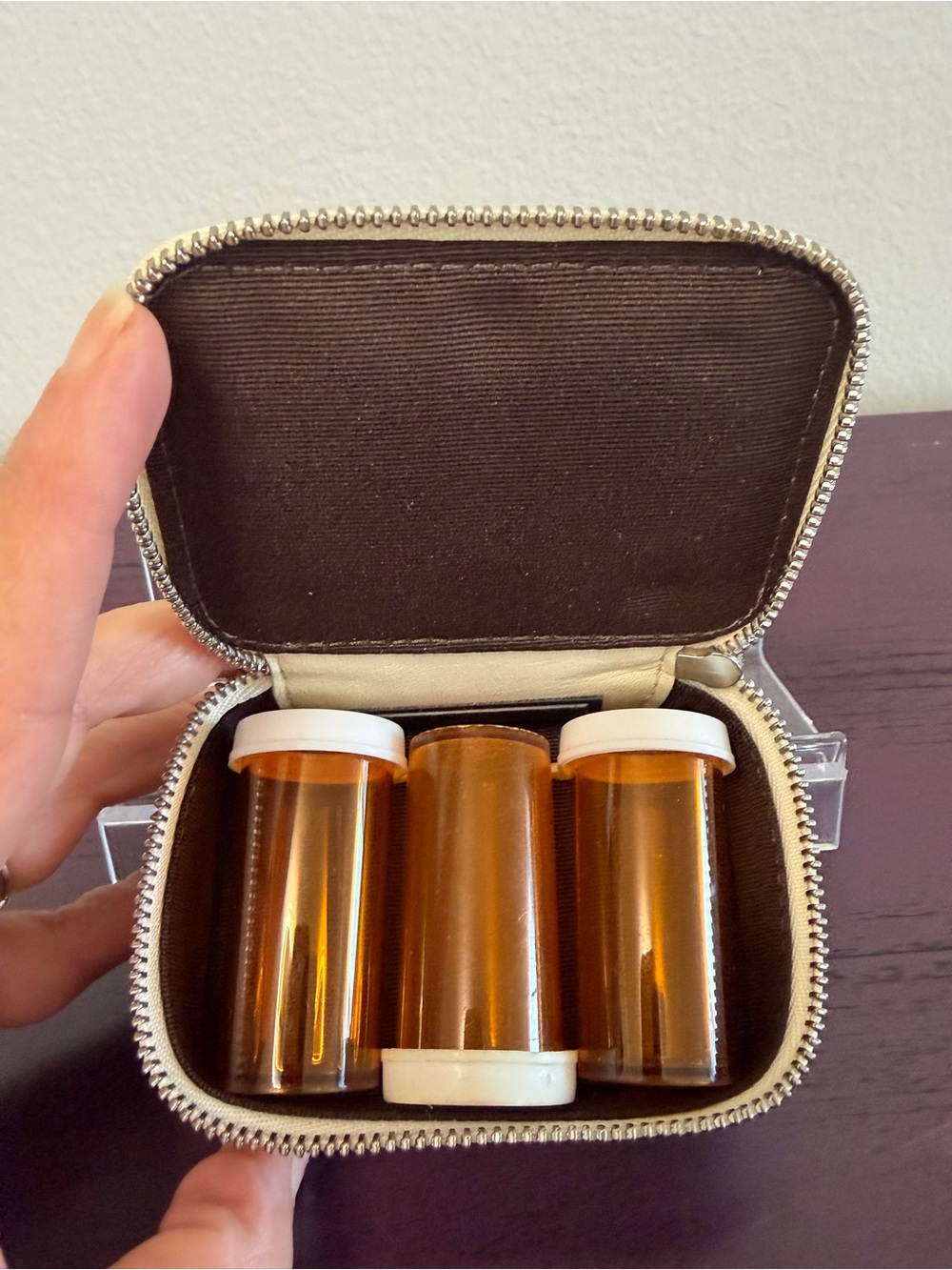 COACH Cream Leather Small Zip-Around Pill Case - Picture 5 of 5